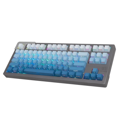 Mist Blue Full PBT Gradient Blue Dip-dye Keycaps Set Doubleshot Backlit OEM Profile for Cherry MX Mechanical Keyboard